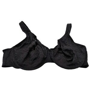 Cacique Black Floral Lace Unlined Underwire Bra 46DD Plus Size Intimates‎
